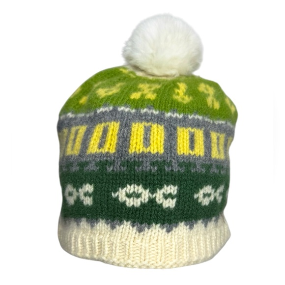 Bula Fair Isle Lambswool Pom Beanie with Fleece Ear Band - Picture 1 of 10